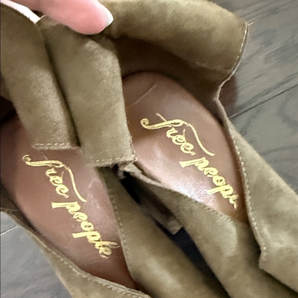 Free People Khaki Suede Lace-Up Platform Sandals - Picture 12 of 14